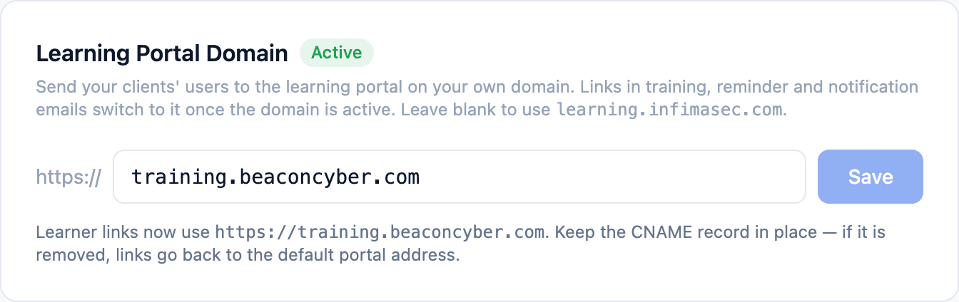 Learning Portal on Your Own Domain