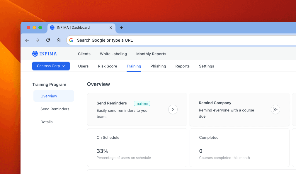 Dashboard: Training Page Updates